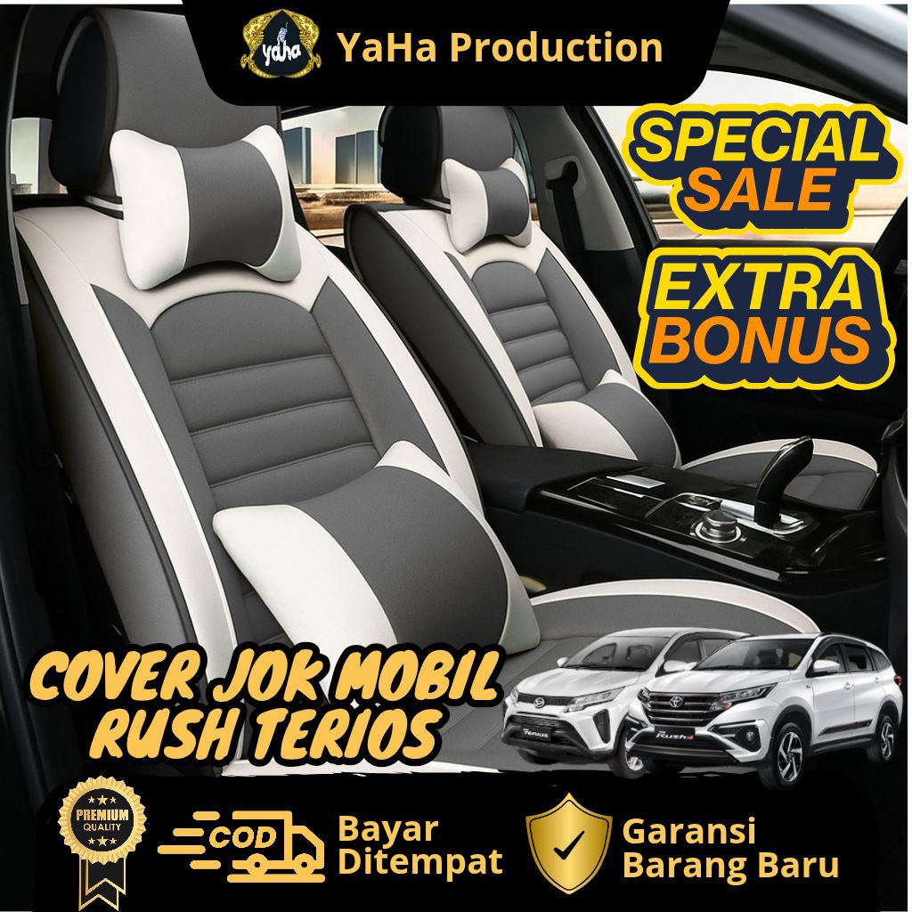 PROMO -  Sarung Cover Jok Mobil Rush Terios 2006 - 2017 | Ful Set 3 Baris