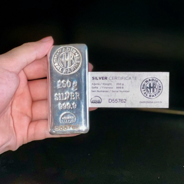 fine silver nadir 250g sertifikat LBMA