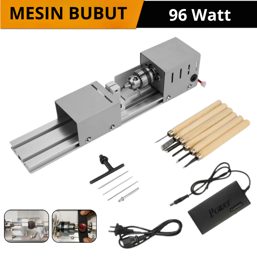 Mesin bubut kayu mini lathe mesin beards lathe woodworking bubut kayu tasbih portable