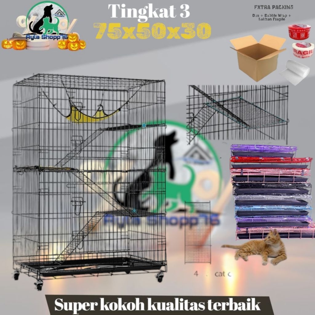 Rumah Hewan Anjing/Kucing Tingkat 3 Size XL