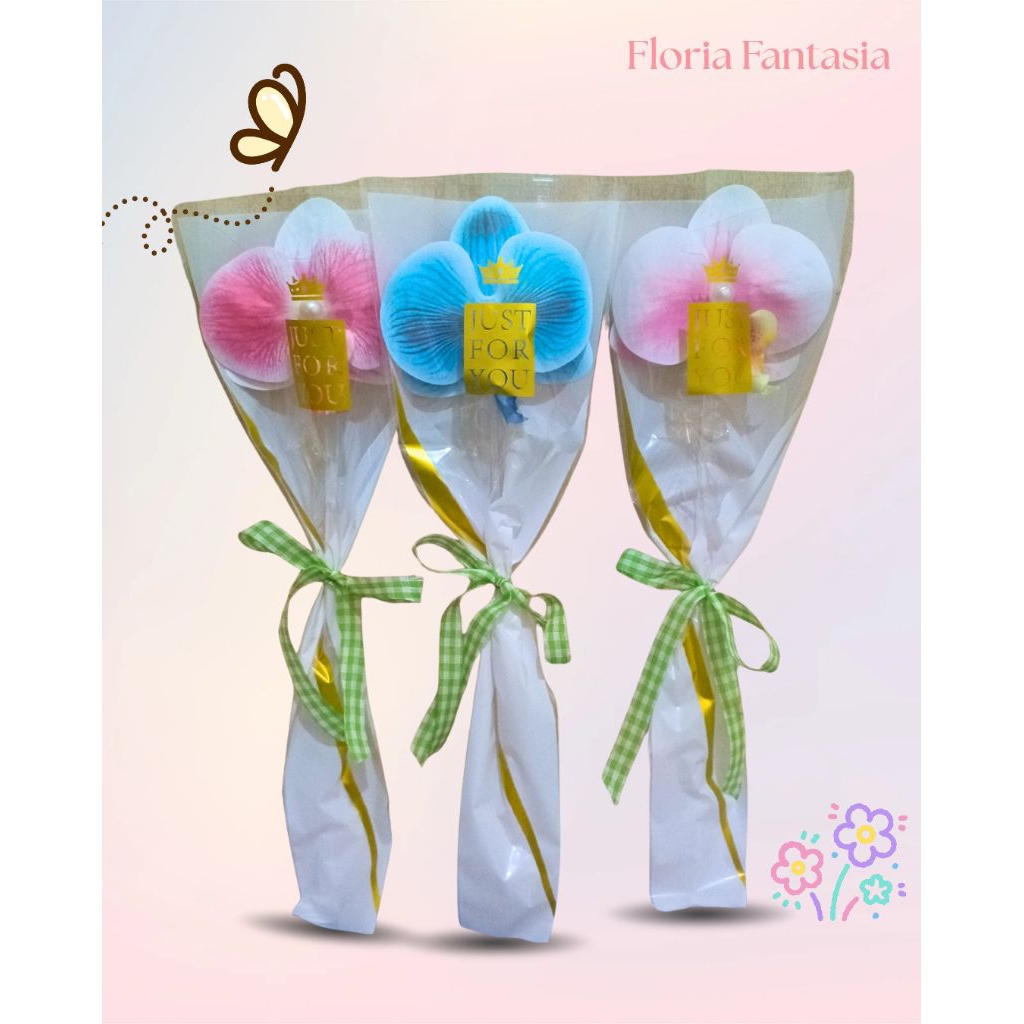 Buket bunga anggrek 1 tangkai