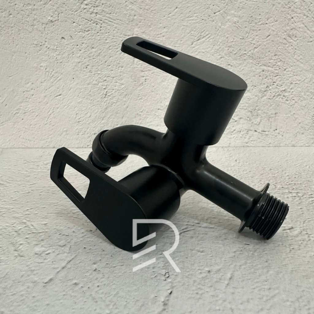 Kran Cabang Shower Mandi - Kran Double Keran Shower Mandi Hitam Black