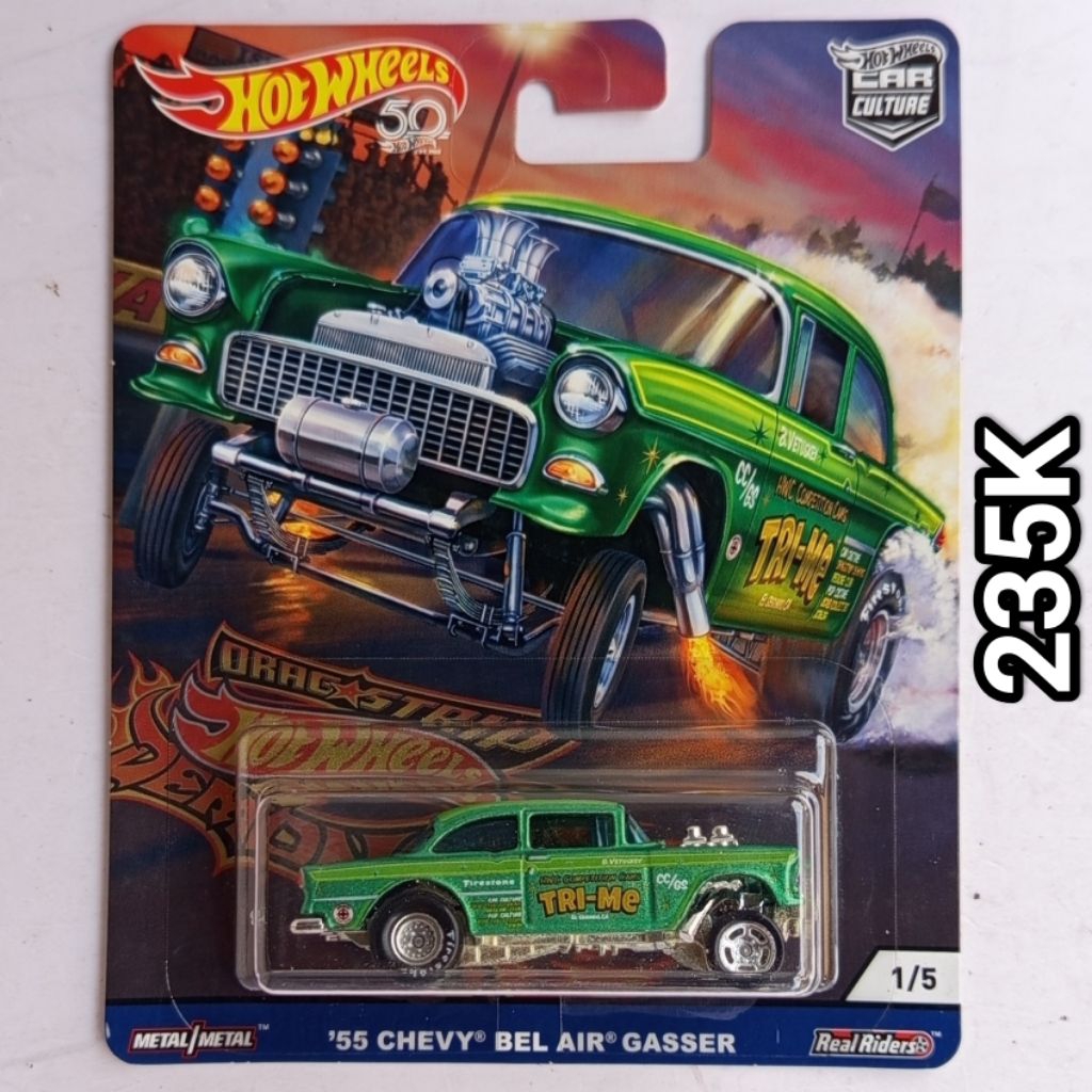 Hot Wheels Car Culture Dragstrip Demon 55 Chevy Bel Air Gasser Tri Me