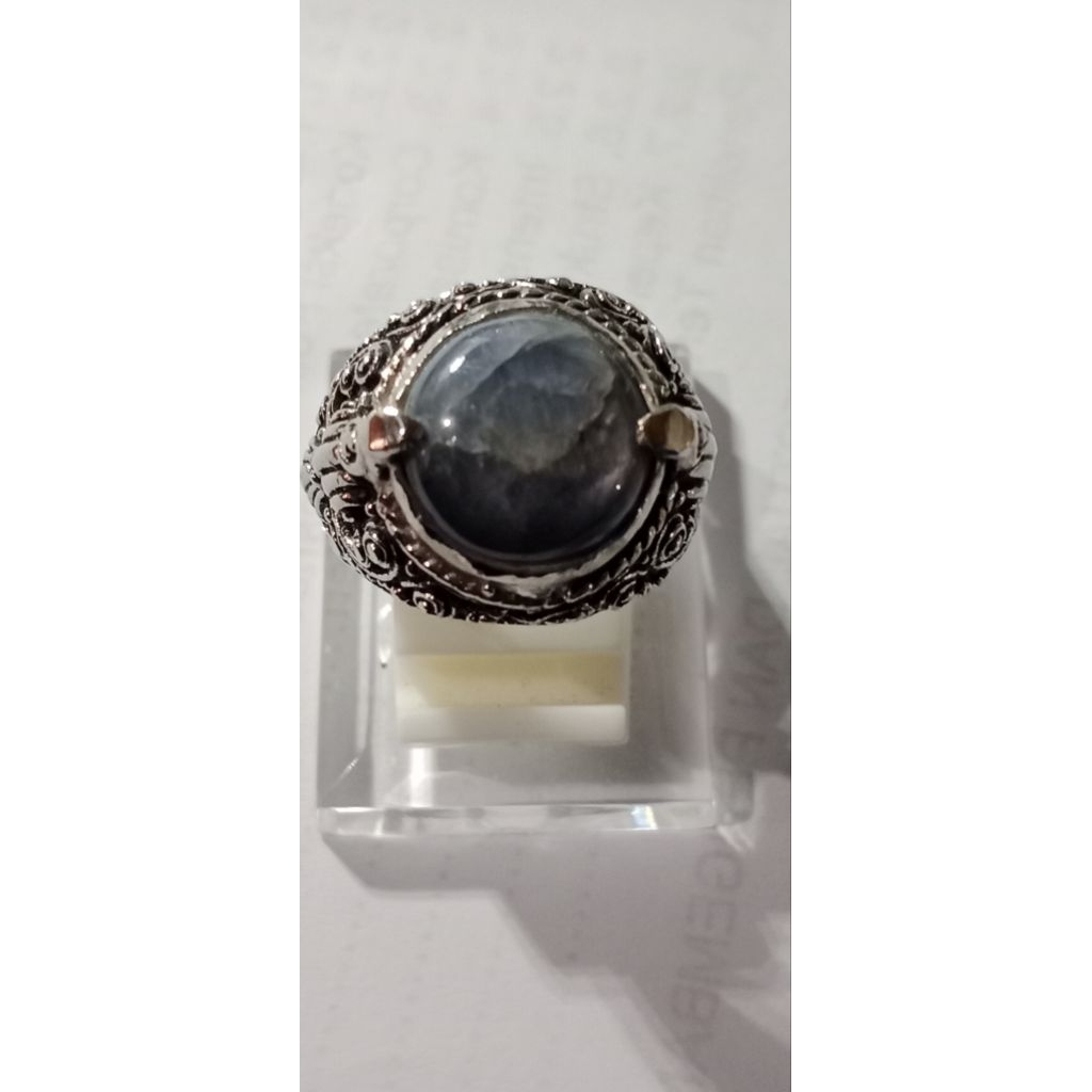 cincin batu permata natural blue safir ster jelas