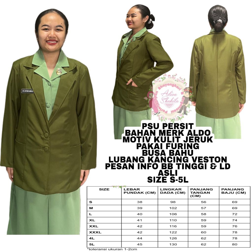 ADIVA -- JAS PSU PERSIT BAHAN MEREK ALDO / BAHAN PUSAT MOTIF KULIT JERUK