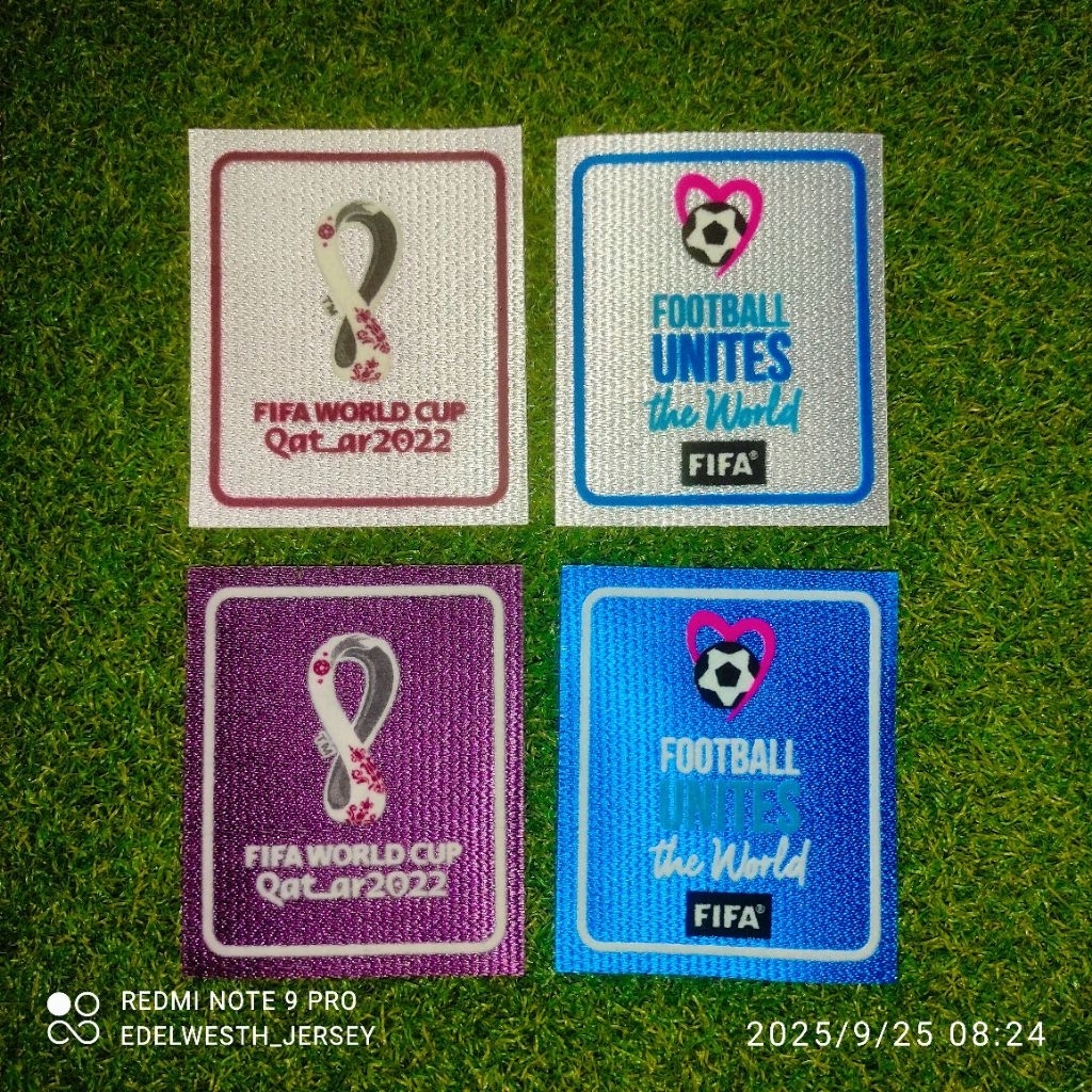 PATCH/BADGE/EMBLEM FIFA WORLD CUP QATAR 2022 VELVET/BELUDRU [Harga Sepasang]