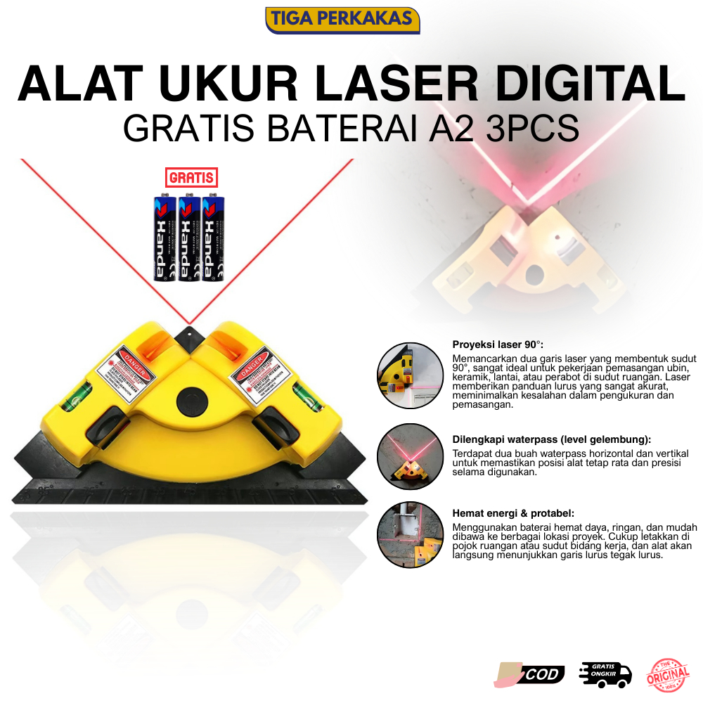 Alat Ukur Siku Laser Digital Permukaan