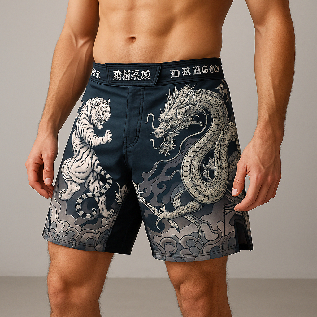 Celana MMA FIGHT SHORTS TRUNK DRAGON vs TIGER [FS-36] UFC MUAYTHAI Size M