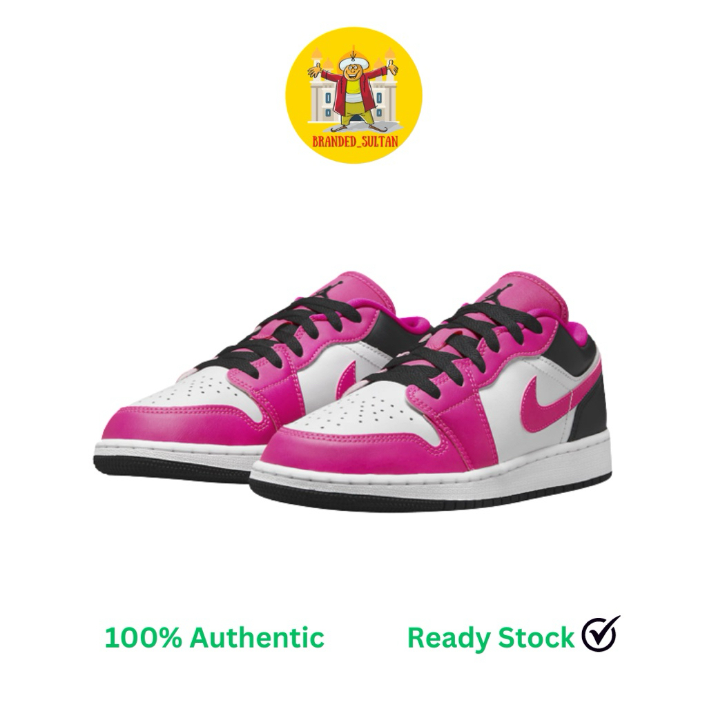 Nike Air Jordan 1 Low Fierce Pink Grade School 100% Authentic Original