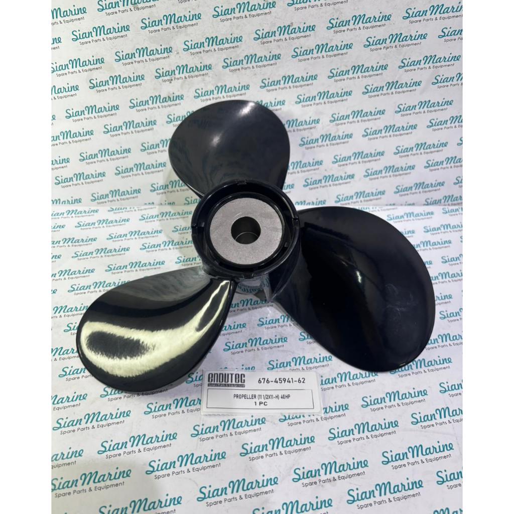 676-45941-62 KIPAS PROPELLER 11’’ (ALUMUNIUM) 40PK PEN-WARNA HITAM/ SUKU CADANG MESIN TEMPEL/SPAREPA