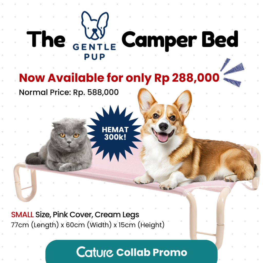 GENTLE PUP CAMPER BED SMALL - PINK BED COVER