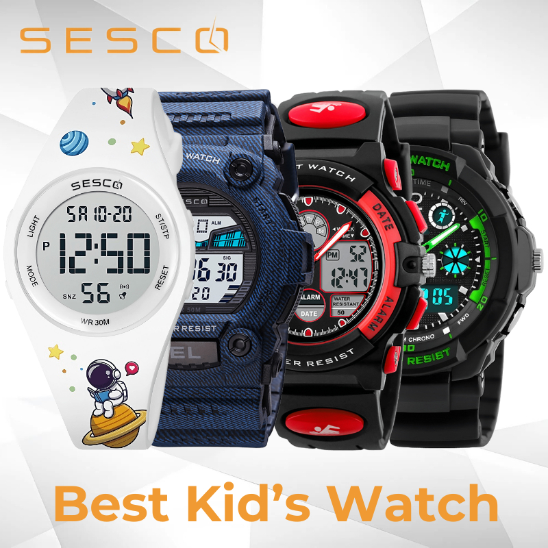 SESCO Jam Tangan Anak Anak 5 - 12 tahun cocok untuk anak SD Laki Laki / Cowok Digital Analog Anti Ai