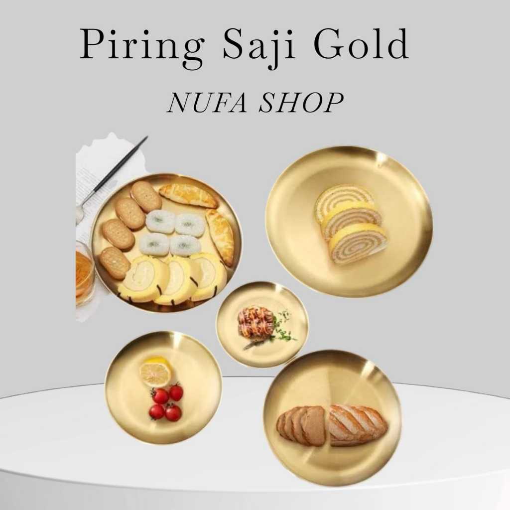 TERMURAH Piring Makan Korea Style GOLD - Piring Saji - Piring Makan Korea - Piring Mewah - Piring Em