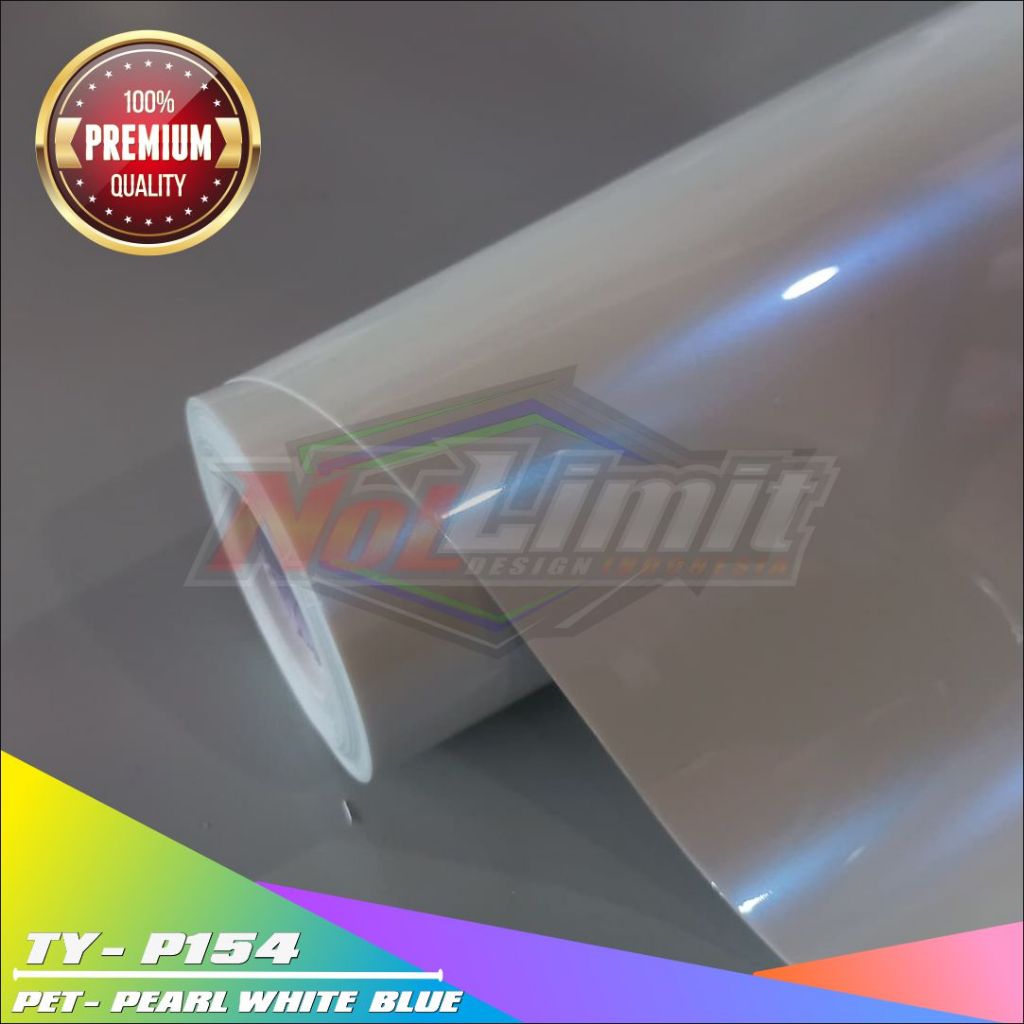 Sticker Skotlet PET Pearl White Blue / Sticker PET Lembayung Pearl White BluePremium [ROLL]