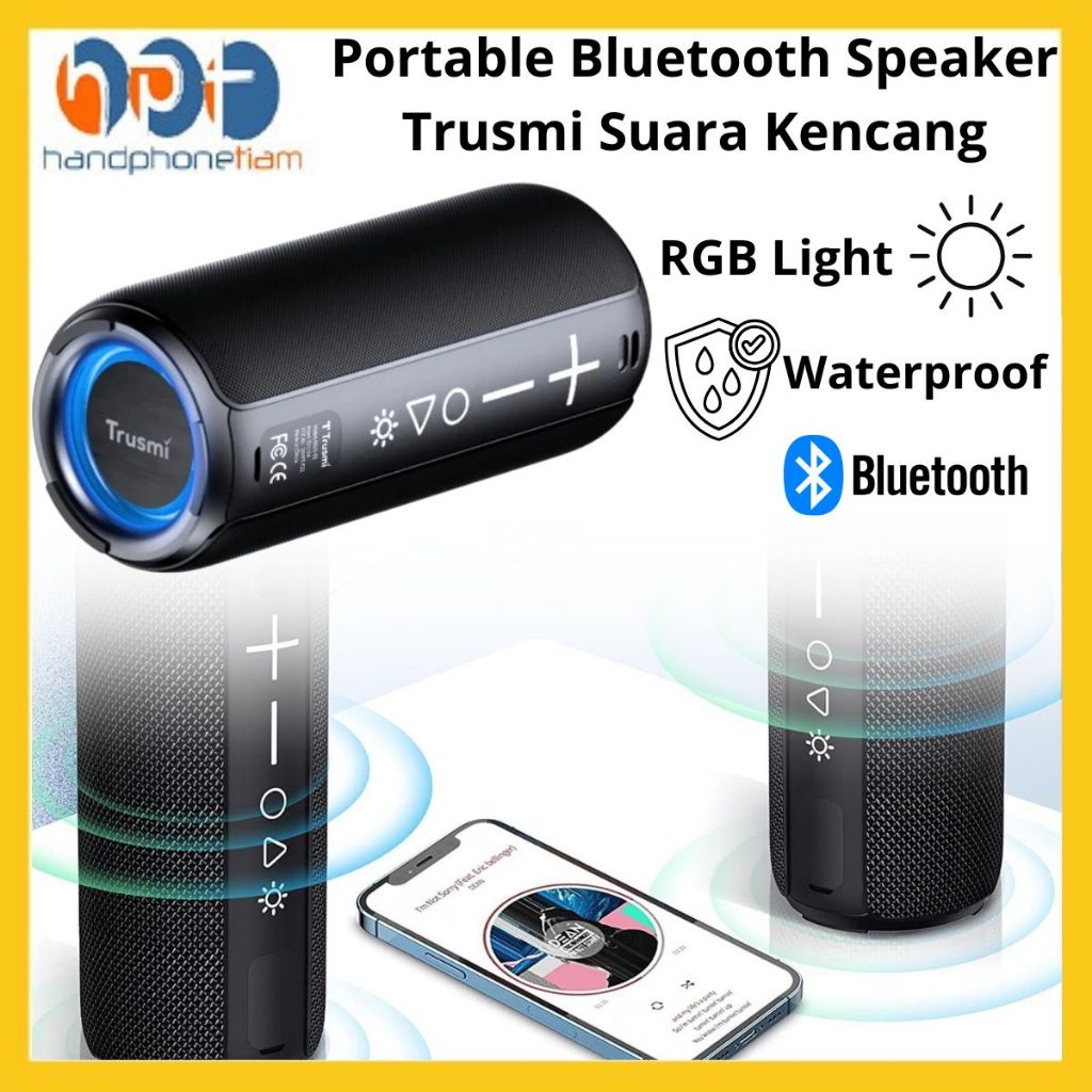 Portable Bluetooth Speaker Trusmi BS01-01 Suara Kencang, Koneksi Stabil, Desain Modern Mini Speaker 