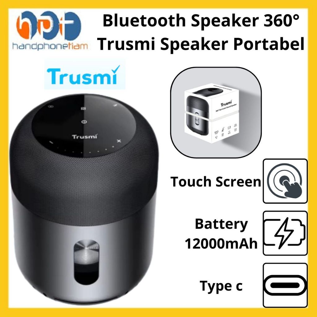 Bluetooth Speaker 360° Trusmi BS02-01 Speaker Portabel dengan Suara 360° & Baterai Tahan Lama Speake