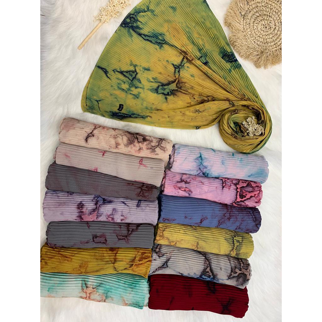 [Grosir Hijab10pcs] Pashmina Plisket Tydie by Aisyah Jilbab Pashmina Ceruty Babydoll Jilbab Terlaris