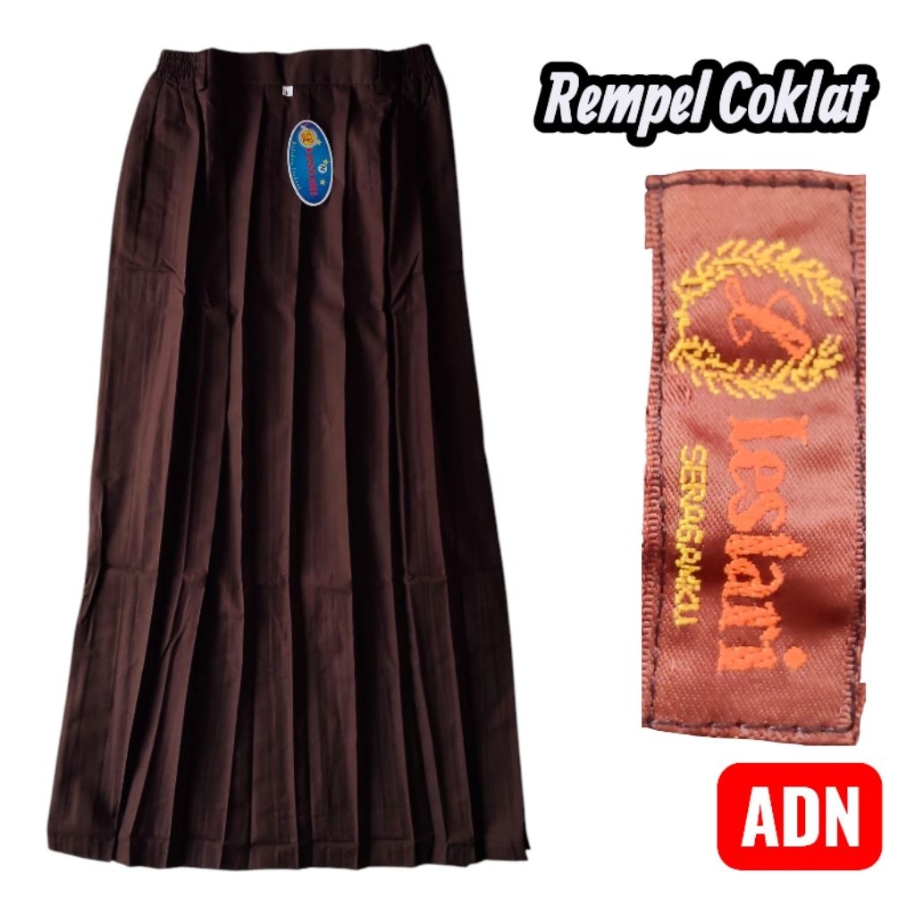 Rok Sekolah | Rok Coklat | Rok Panjang Rempel COKLAT | Merek LESTARI