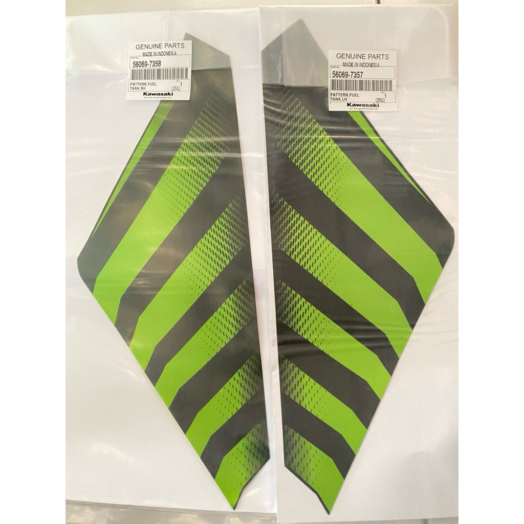 striping tangki hijau ninja ss zebra set kanan kiri original