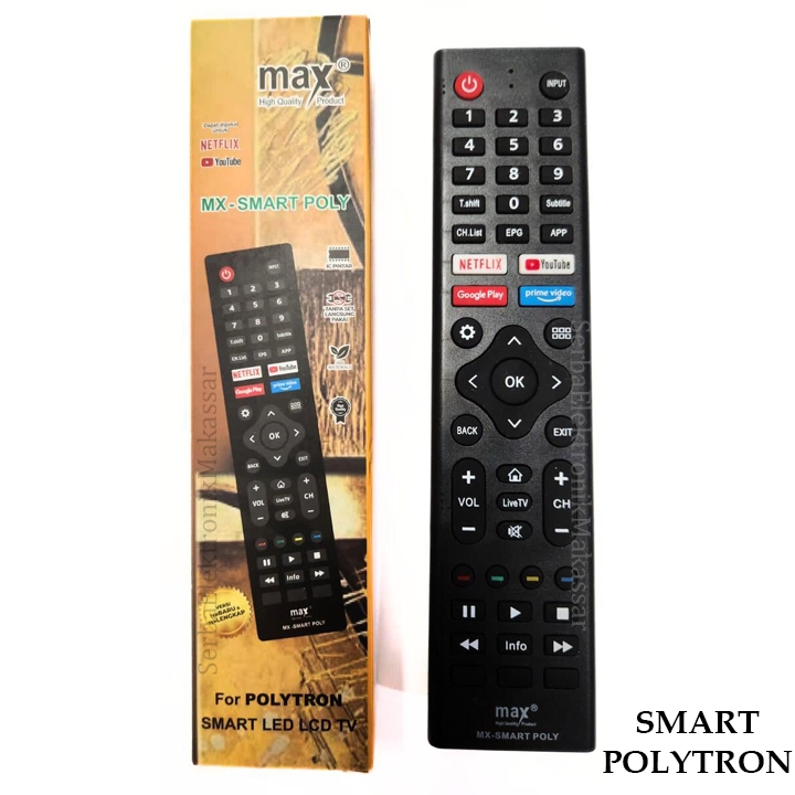 Remote Televisi Smart LCD LED Polytron Rmt TV Multi Polytron Smart