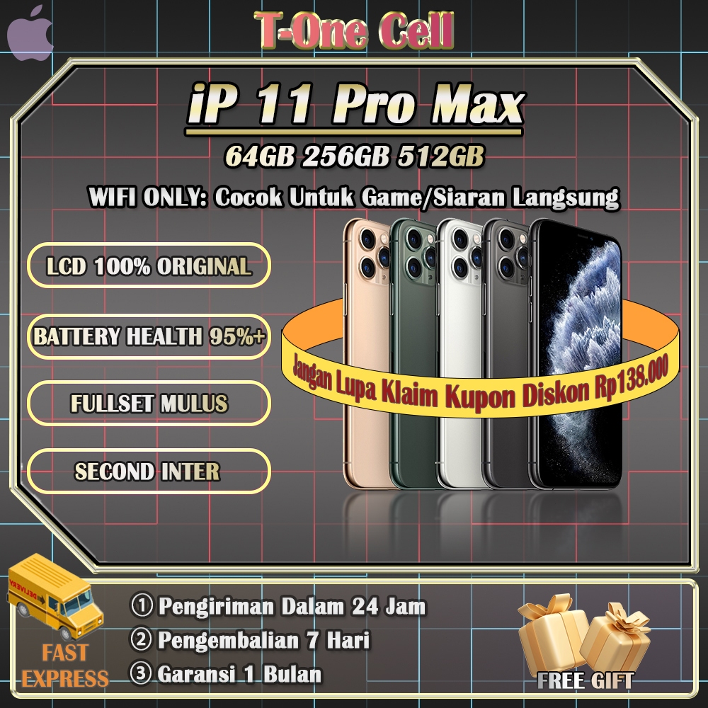 iPhone 11 ProMax SECOND BEKAS 100% ORI 64/256/512GB INTER, Good Condisi Like New, Harga Terjangkau