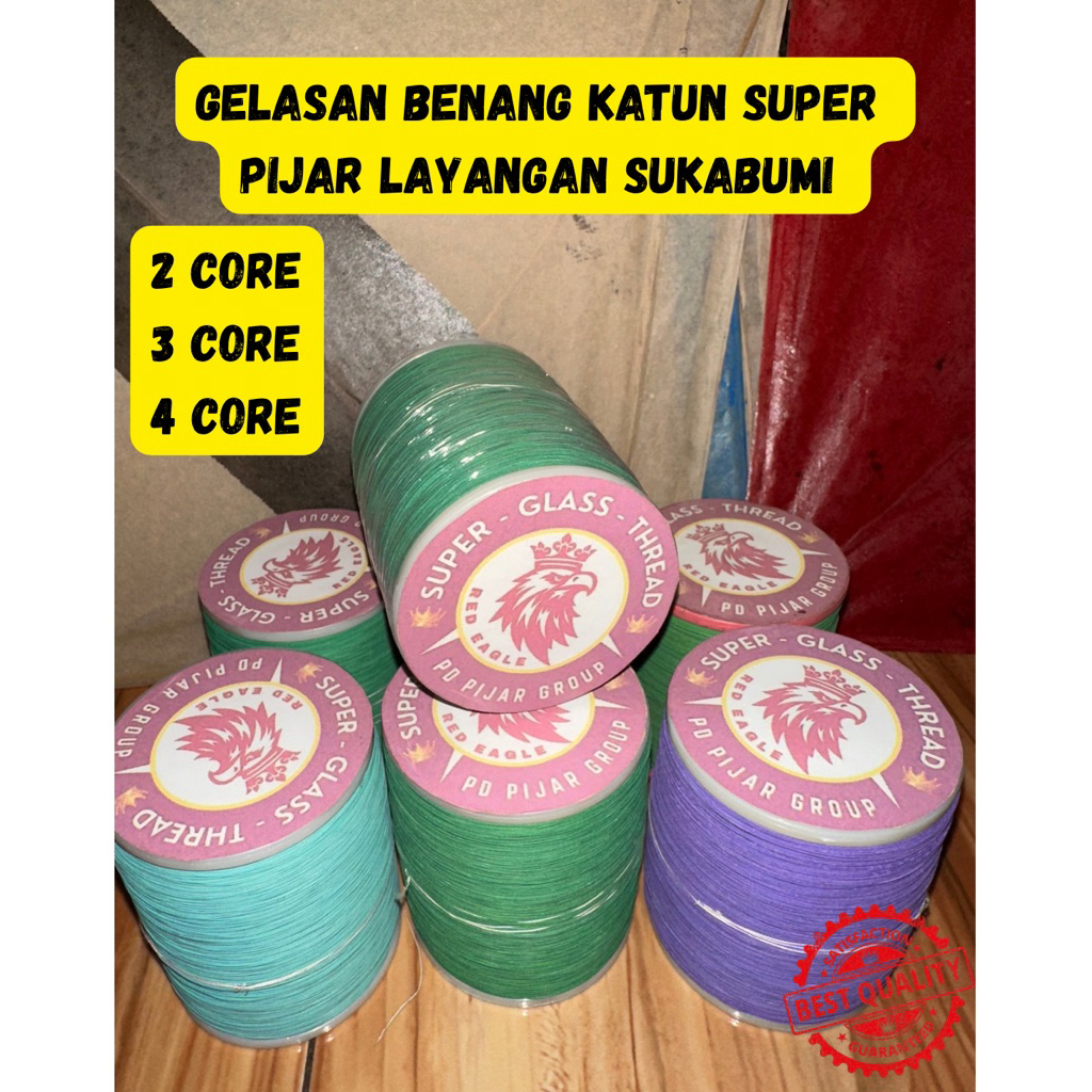 Gelasan Benang Katun Super Premium 2000yard Asli Sukabumi.Gelasan Layangan Super Tajam Enak Untuk Ga