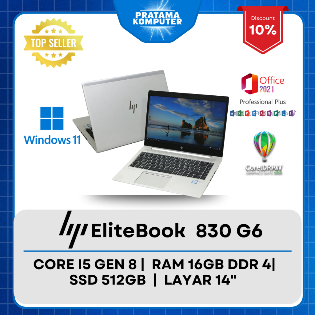 Laptop Hp Elitebook 830 G6 Core I5 Gen 8 Ram 32GB SSD 512GB