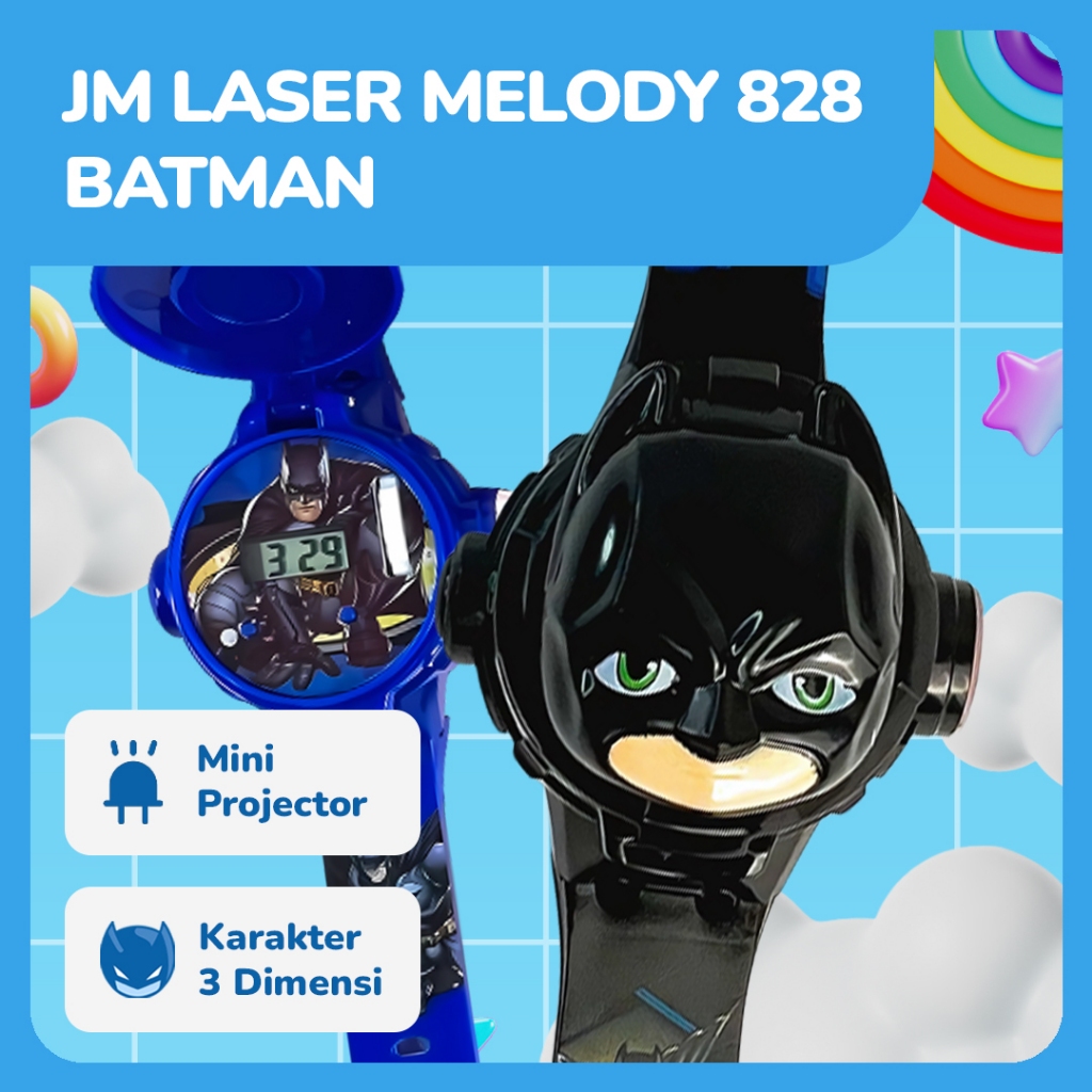 Jam Tangan Laser Batman - Jam Tangan Anak Batman – Laser & Lampu Nyala Super Keren - Jam Tangan Supe