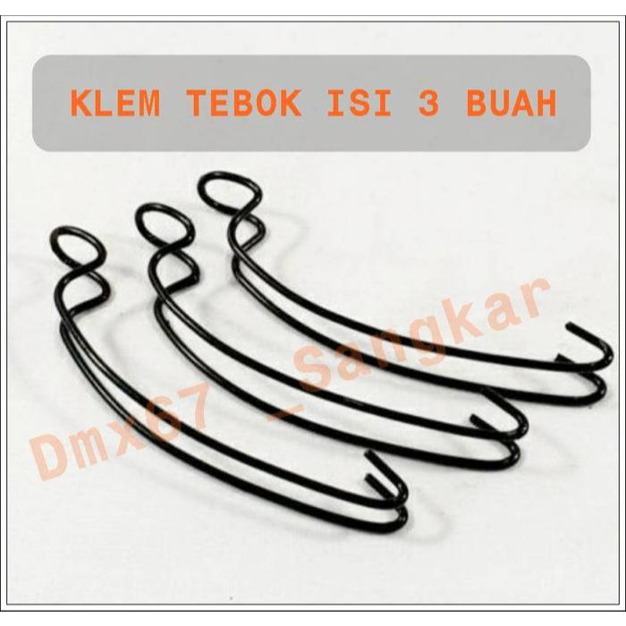 KLEM TEBOK KAWAT BESI ISI 3 JEPITAN KLEM SANGKAR