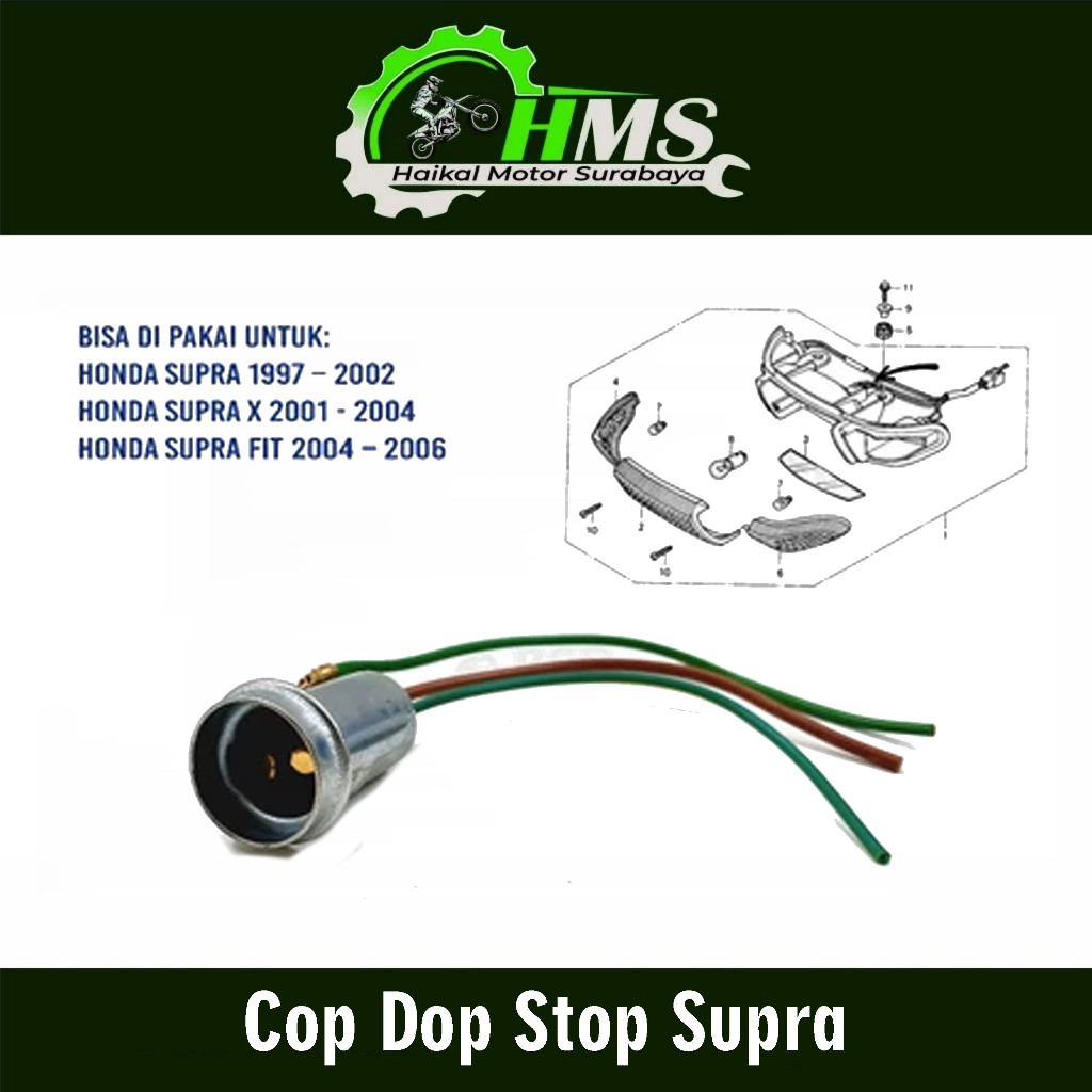 Cop Dop Stop Supra - Fitting Cop Bohlam Lampu Belakang Dop Stop Honda Supra X Supra Fit