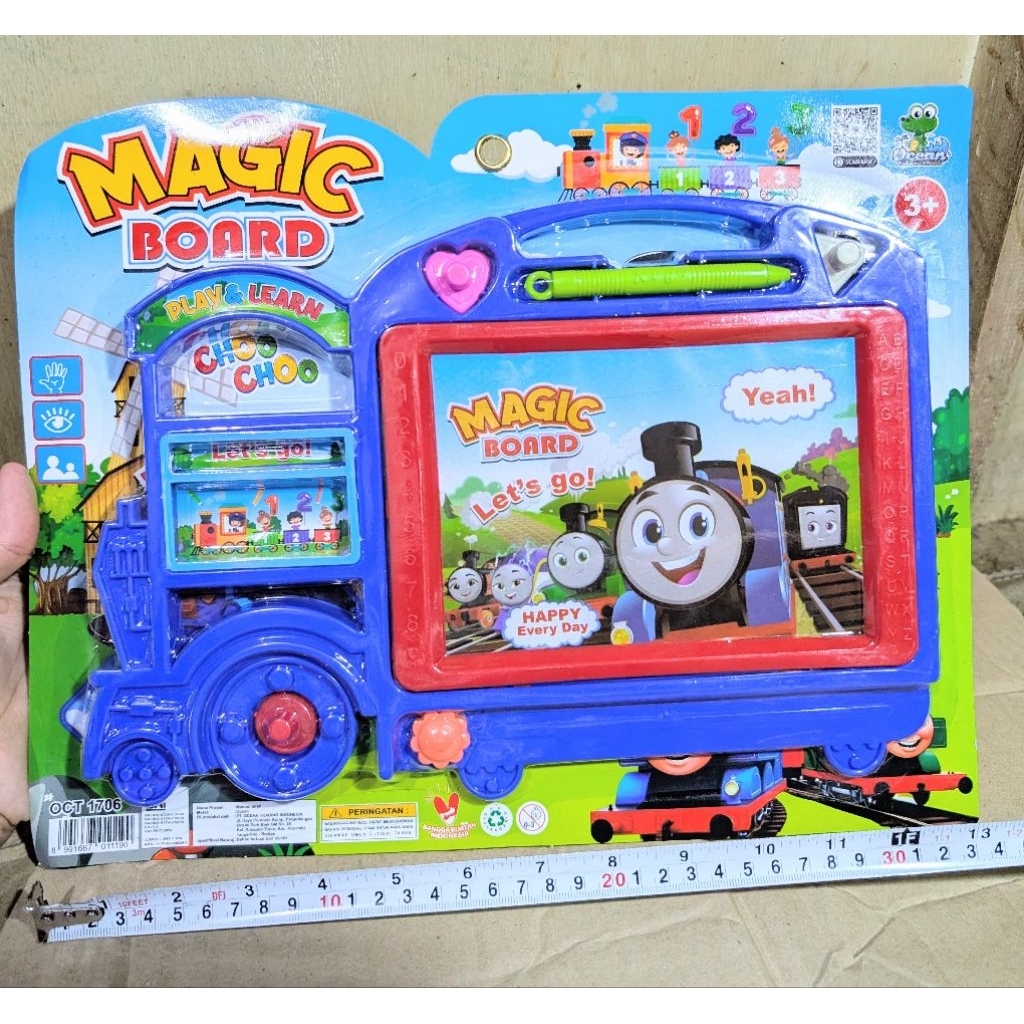 Mainan Anak Edukatif Drawing Board Magnetic Papan Tulis Hapus Magnet Karakter Train Kereta Thomas Be