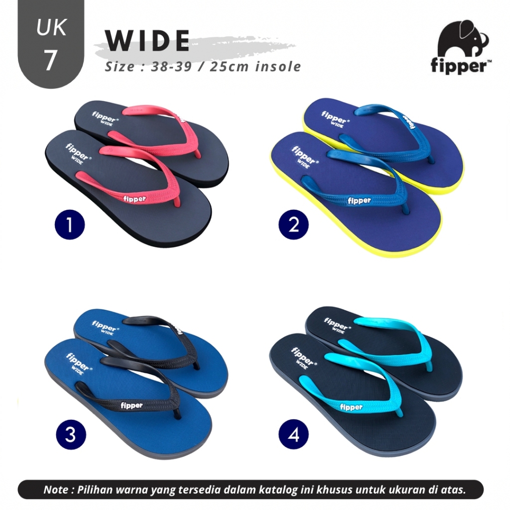Fipper Wide Sandal Jepit Pria UK 7 (Size 38-39)