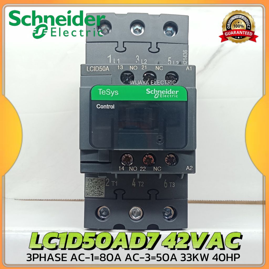 contactor kontaktor LC1D50AD7 / lc1d50a d7 42vac 3p original Schneider
