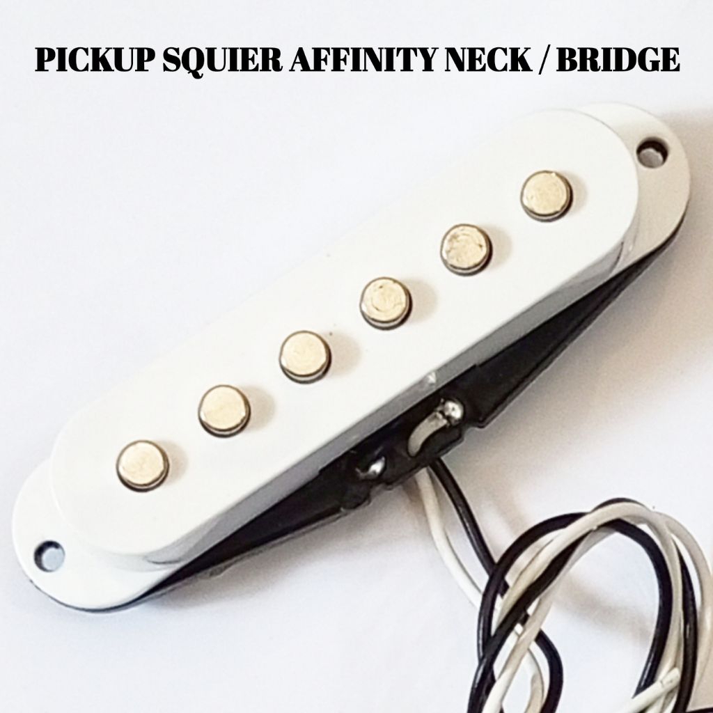 Pickup Gitar Original Squier Affinity Stratocaster Single Coil Neck atau Bridge Cover Putih