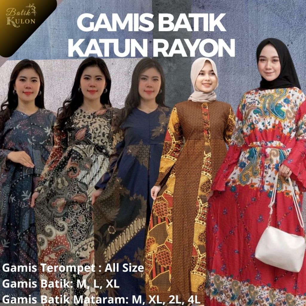GAMIS BATIK MATARAM & SUSUN REMPEL BAHAN KATUN RAYON KUALITAS KENCANA UNGU