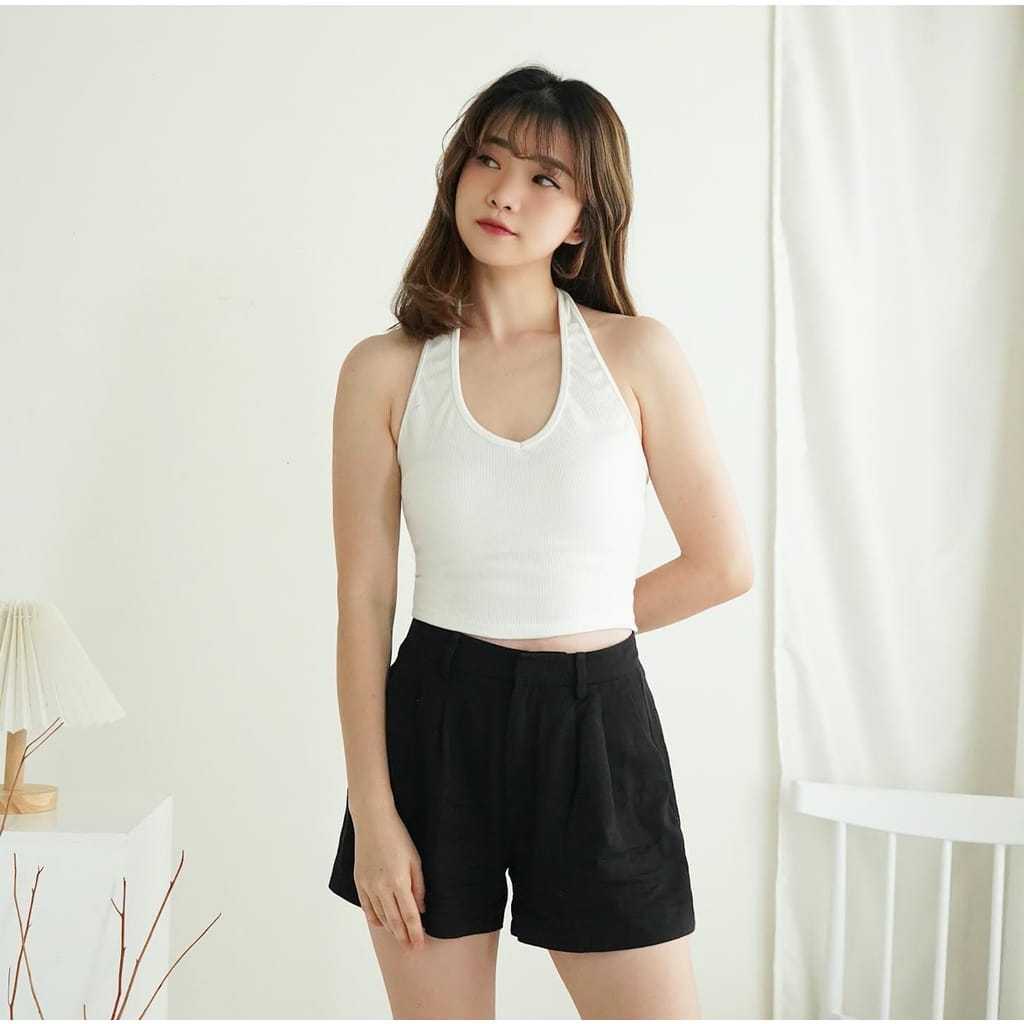 LAPAK ANE  - TP30 Tanktop Halter Tank top V-neck Tanktop Crop Tank Top Basic Halter