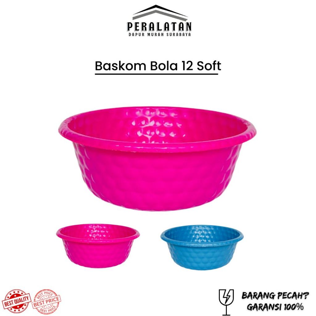 (24 PCS) BASKOM BOLA BOLA SOFT UK 12 / BASKOM PLASTIK / BASKOM KECIL / BASKOM PLASTIK TEBAL / BASKOM