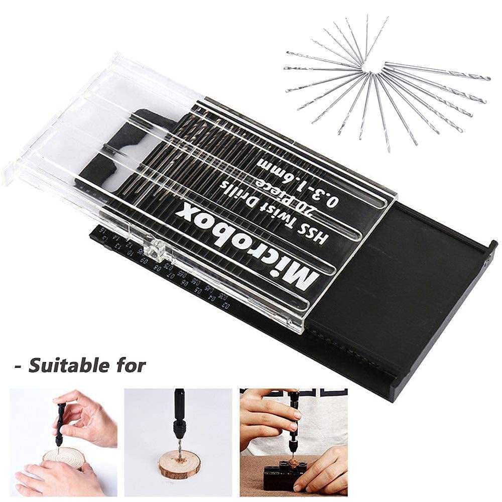 Taffware Microbox Mata Bor Mini Drill HSS Twist Drill Bit 0.3-1.6mm 20PCS - QST-H20 Set Mata Bor Min