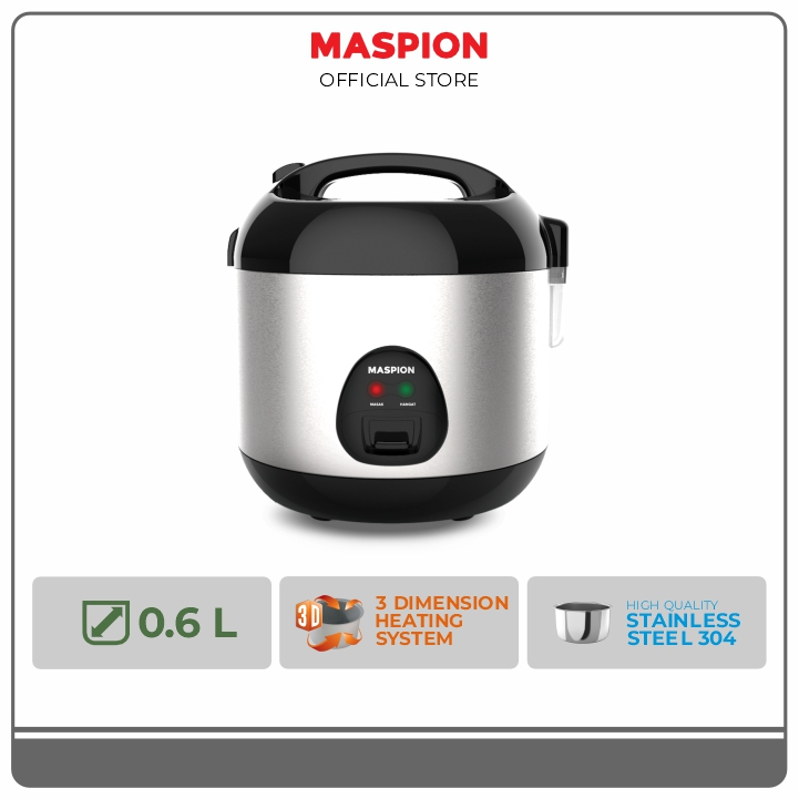 Maspion Rice Cooker Magic Com 0.6 Liter MRJ-0623 BSSS SS 304