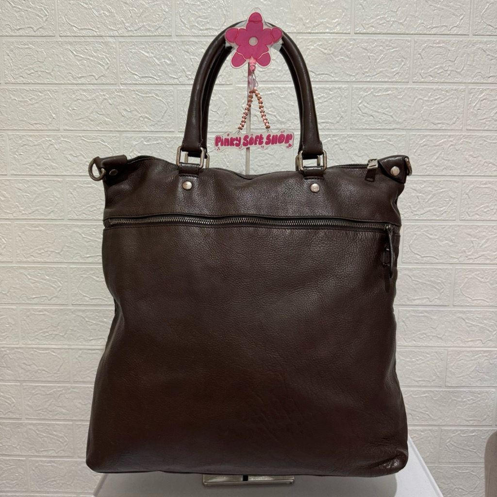 tas tote bag dolce & gabbana. tas tote bag muat laptop kulit asli. tas tote bag coklat