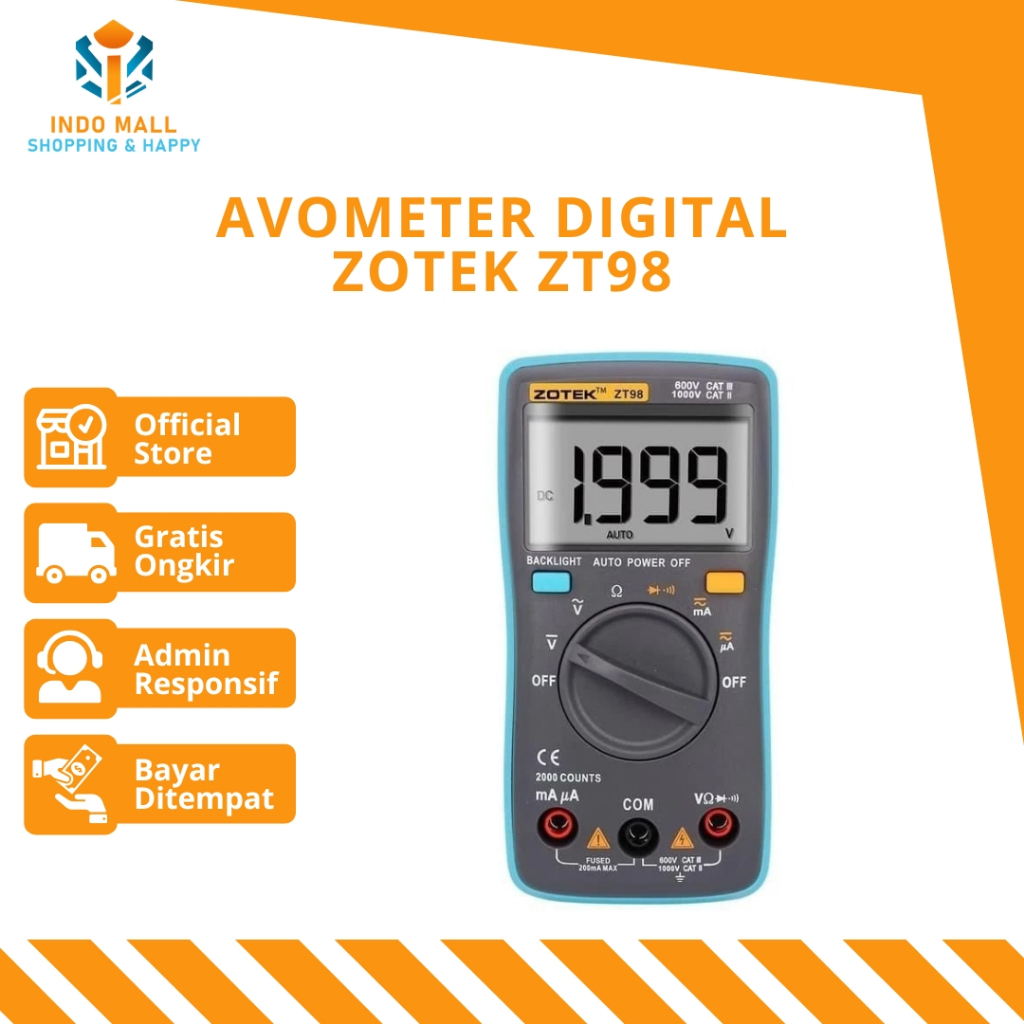AVOMETER DIGITAL ZOTEK ZT98 / MULTITESTER DIGITAL ZT98ORIGINAL
