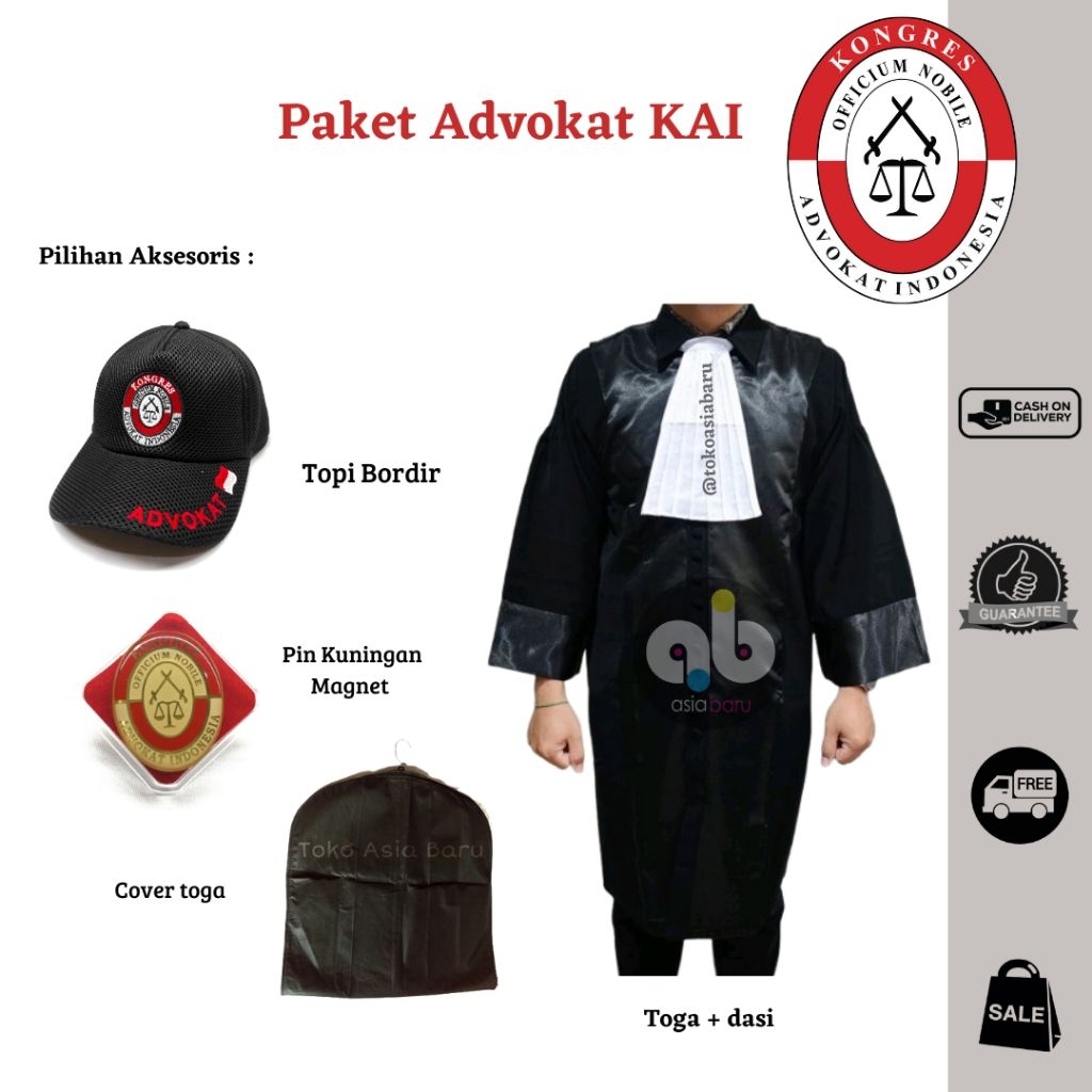 [KAI] Toga Advokat | Toga Pengacara | Pelantikan | Kongres Advokat Indonesia | Paket Lengkap | Redy