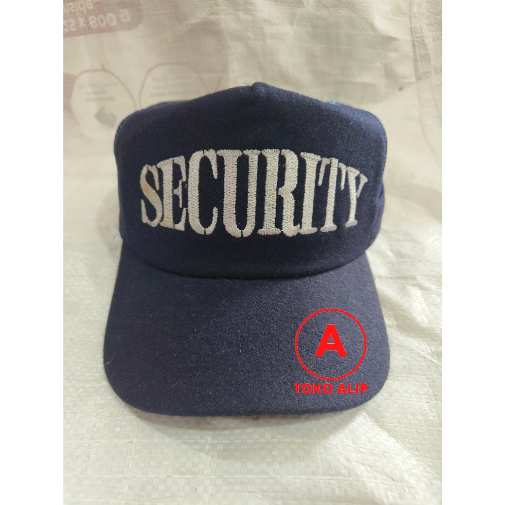 Topi Security Laken (Tulisan) - Topi Satpam - Topi Security Laken - Topi PDH Security