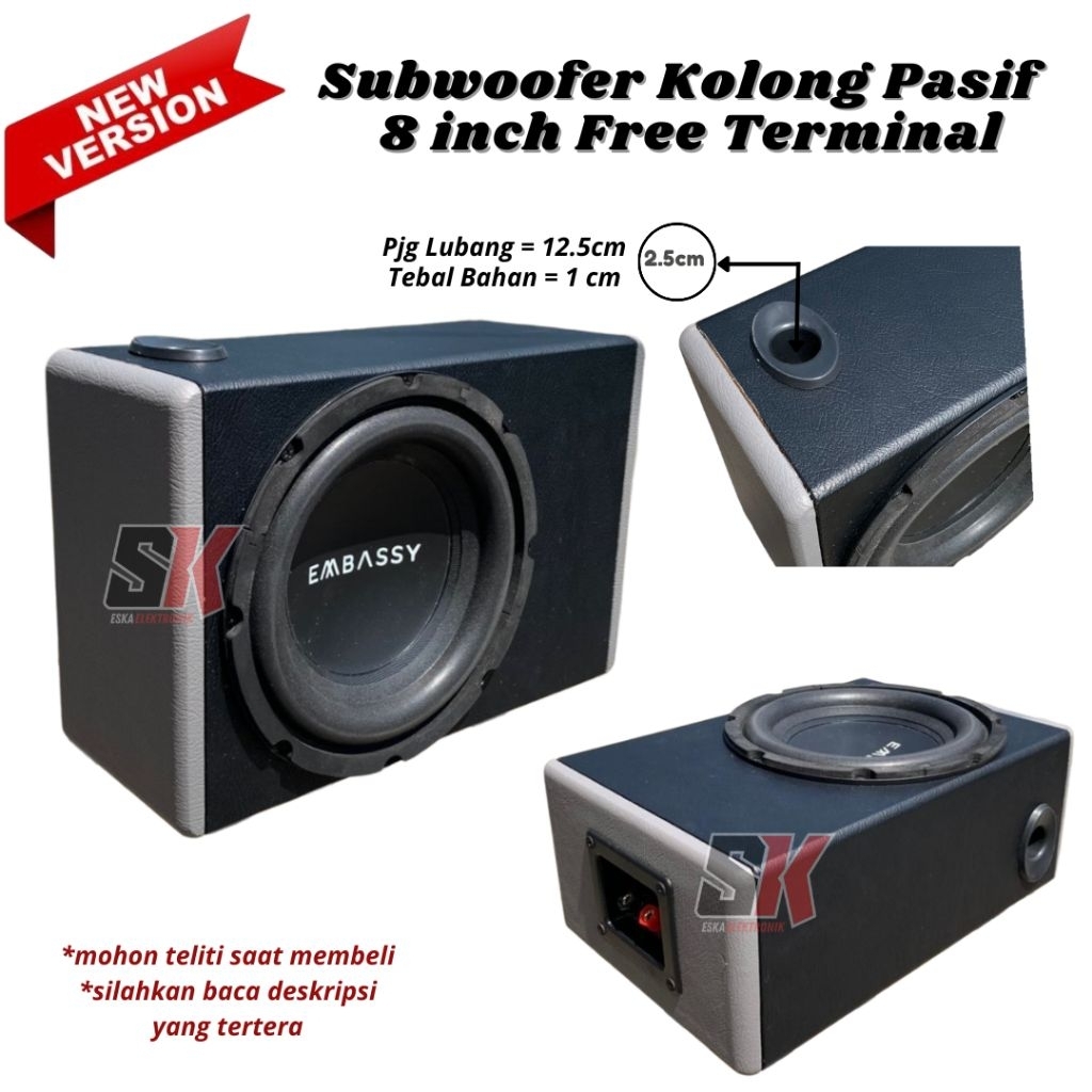 Subwoofer Kolong 8 inchEmbassy pasif free terminal speaker produksi sendiri