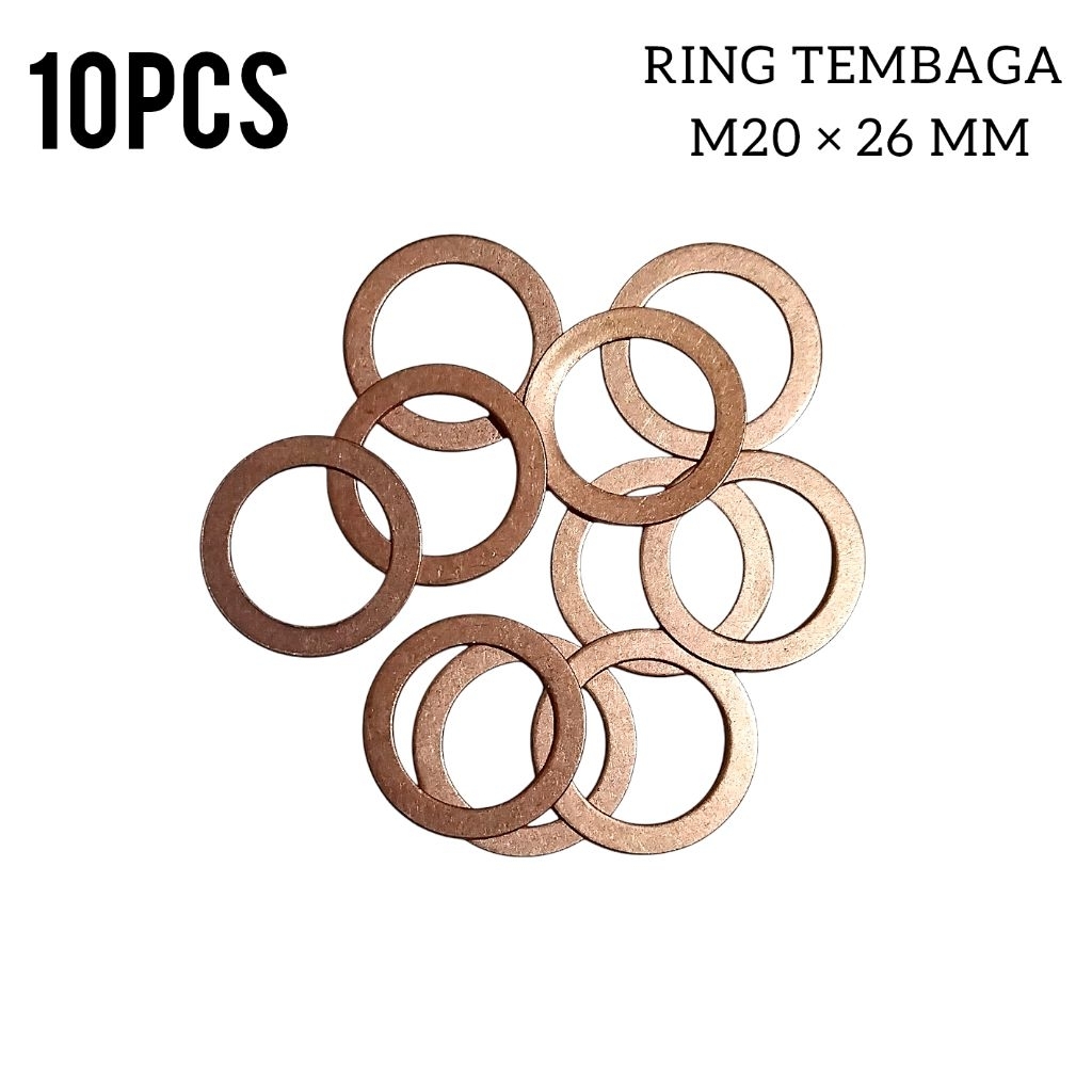 M20 × 26mm Ring Tembaga Copper Washer 20mm (isi 10pcs)
