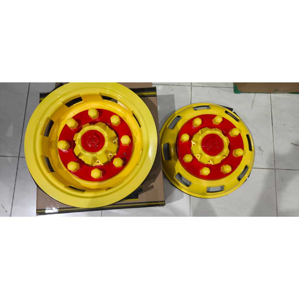 Cover Dop Velg Baut 8 Ring 16 Truk Truck Canter Fuso 4 pcs Warna Kuning Merah