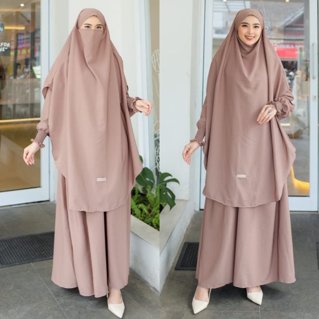 Gamis Set Jilbab Syari Abaya Umroh Size Jumbo