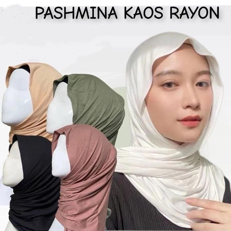 PASHMINA KAOS RAYON STYLE KOREA HIJAB KEKINIAN