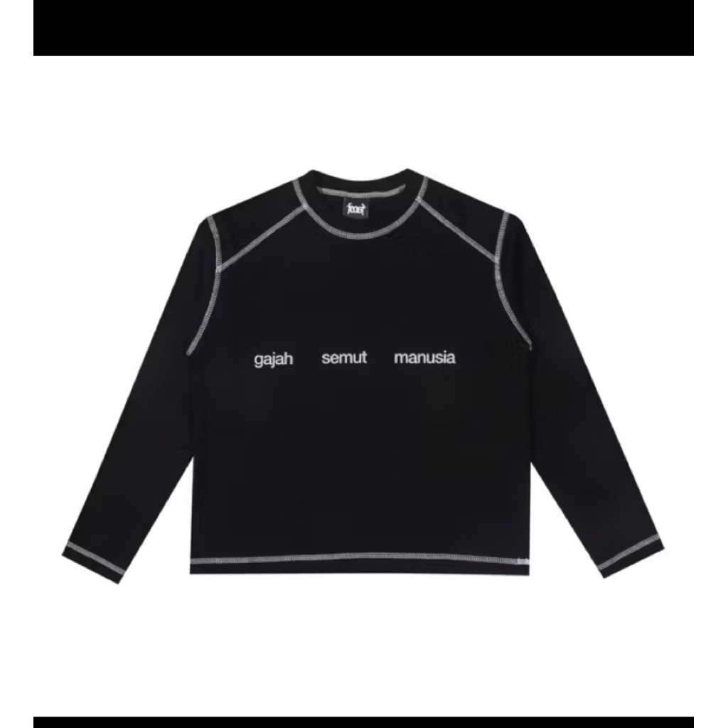 .Feast - Gajah Semut Manusia Longsleeve Crop - T-shirt - Black