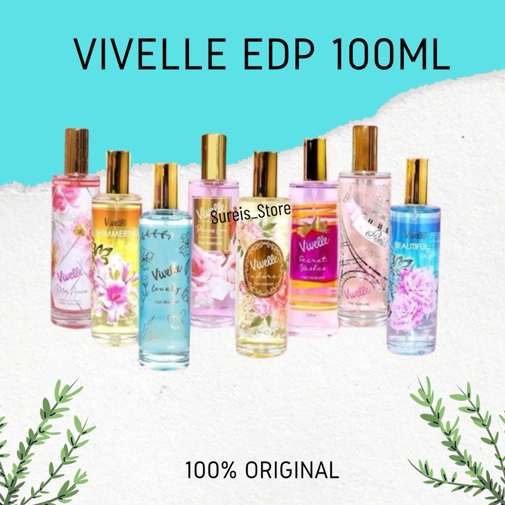 Vivelle EDT 100ml Parfum Wanita Shimerring Joy Lovely MOn Amour Wangi Seharian Eau De Toilette